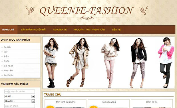 thiet ke web thoi trang quan ao queeie