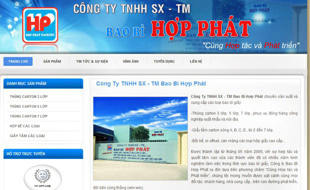 thiet ke web cong ty bao bi hop phat