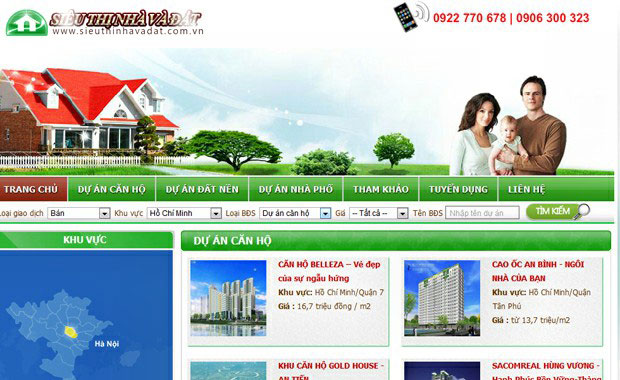 thiet ke web sieu thi nha va dat