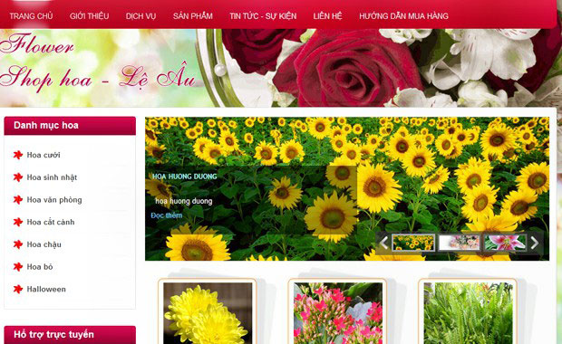 thiet ke web hoa tuoi le au